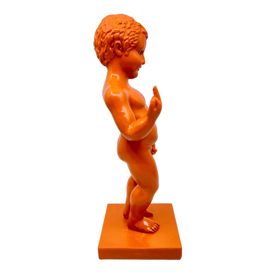 Beeldje Manneke Pis F*ck You Oranje 30cm