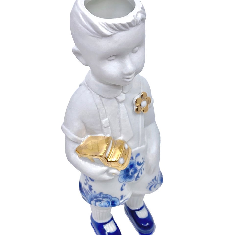 Kees Jan Wit Met Open Mind 18cm Vaasje