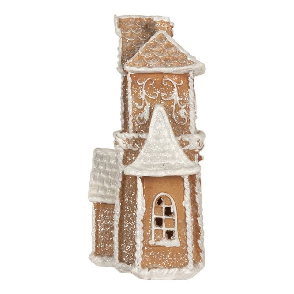 Kerst Huisje Met LED-Verlichting Peperkoek Multicolor 16x25cm