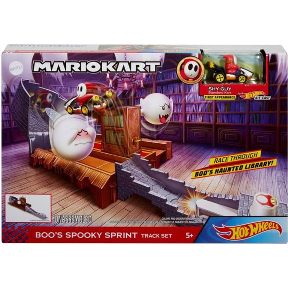 Hot Wheels Mariokart Boo's Spooky Sprint Track Set