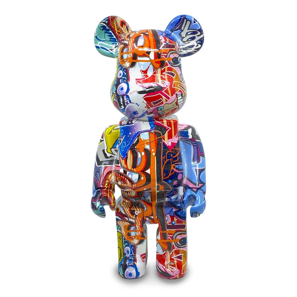 Beeldje Design Teddy Beer Graffiti Multicolor 35cm