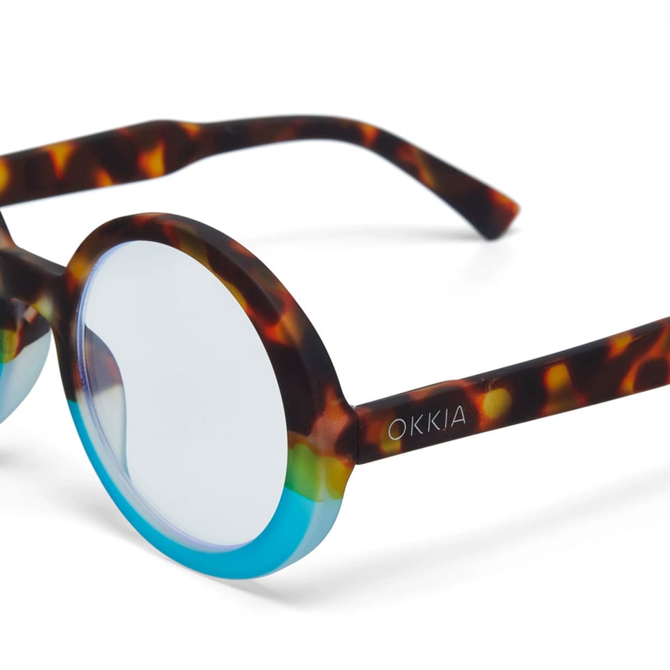Leesbril LAURA Round Havana Blue OK024HB
