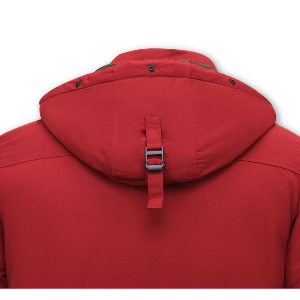 Gewatteerde Winterjas Heren Kort -7006 - Rood