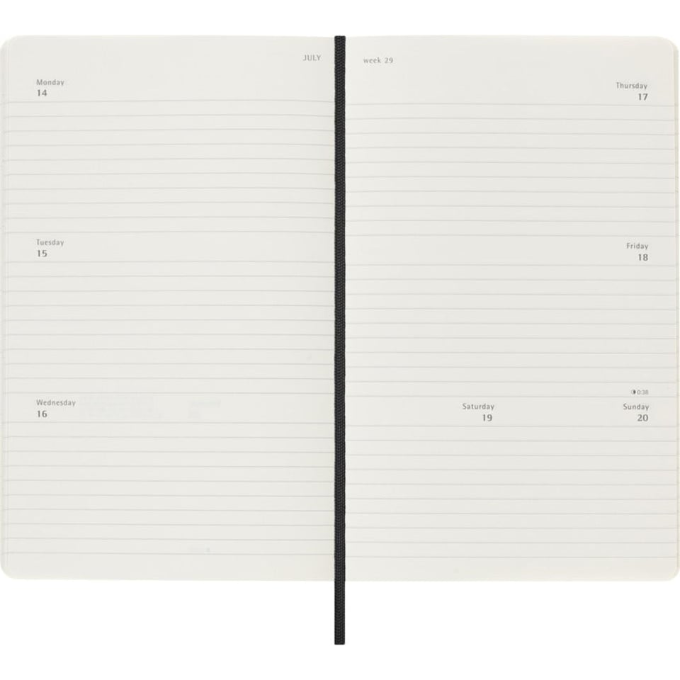 Moleskine 2025 diary softcover large week on 2 pages - black