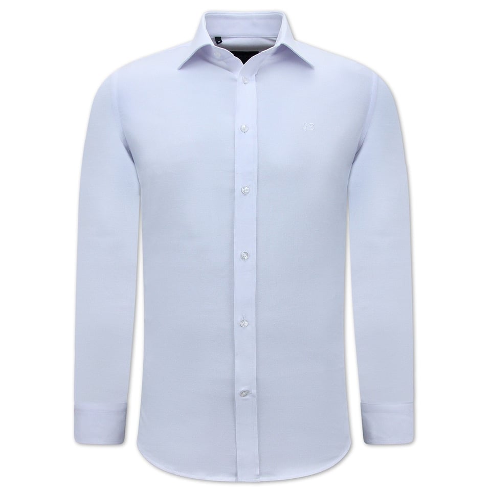 Oxford Overhemd Heren Effen - Slim Fit Stretch - Wit