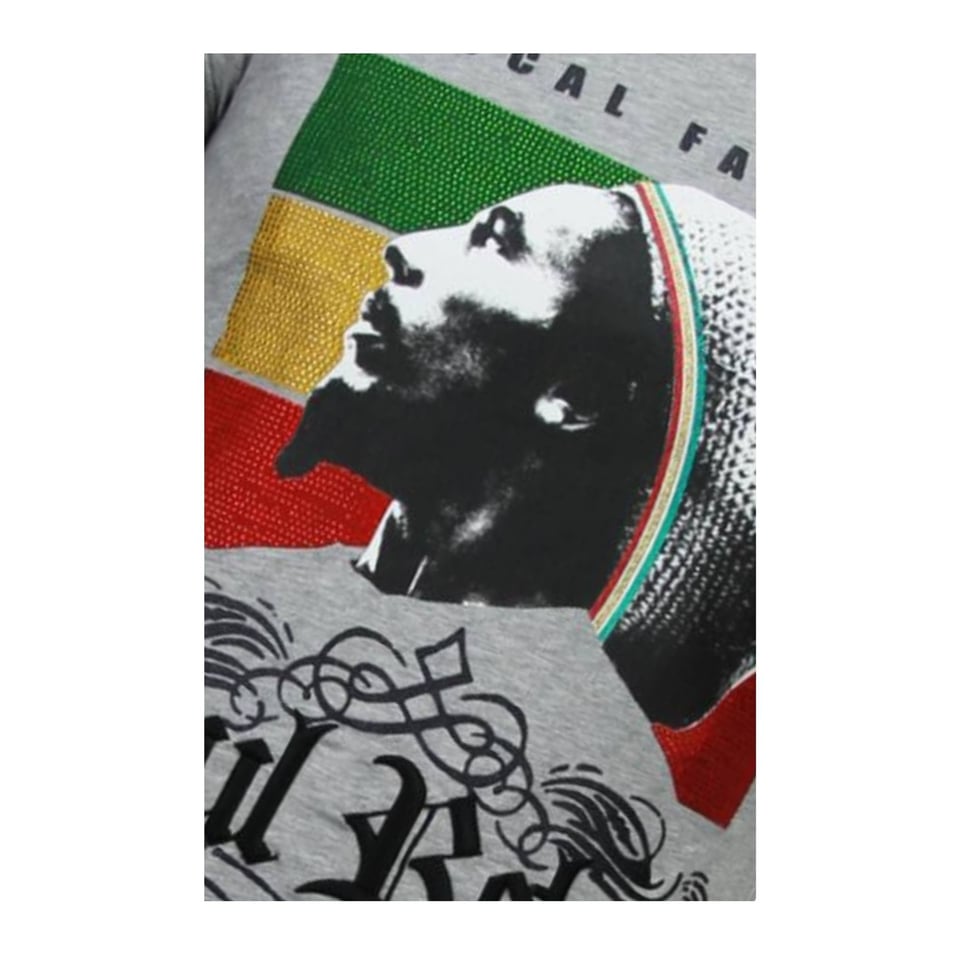 Soul Rebel Bob Marley - Rhinestone T-Shirt - Grijs