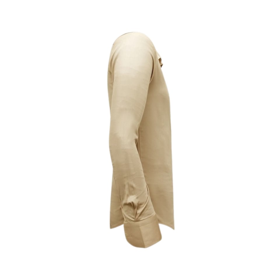 Luxe Blanco Moderne Satijn Overhemd - Slim Fit - 3070 - Beige