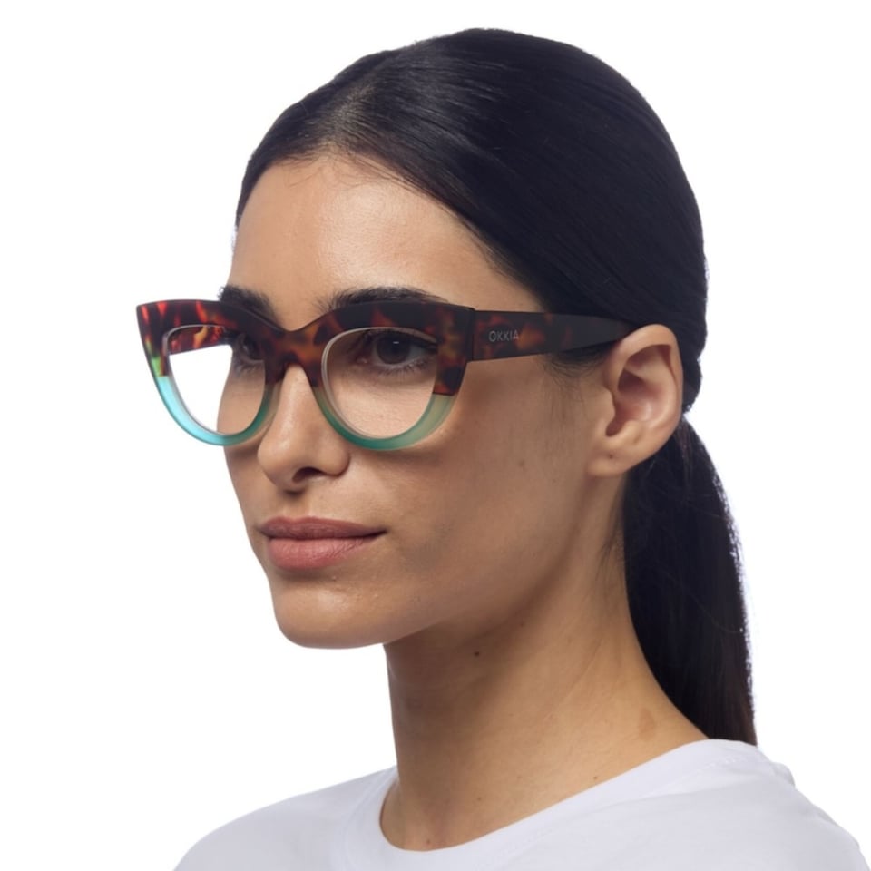 Leesbril CLAUDIA Cat-Eye Havana Blue OK023HB