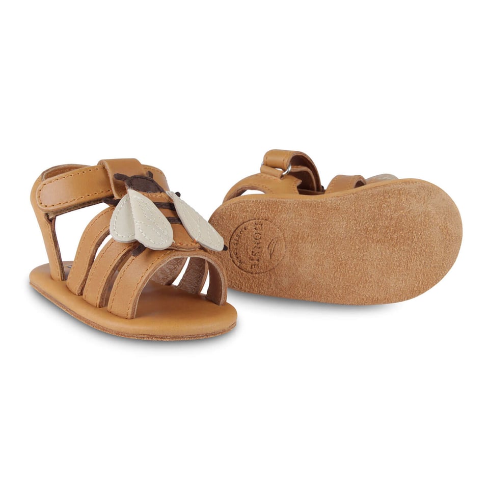 DONSJE AMSTERDAM Baby Sandals Tuti Sky, Camel Classic Leather 