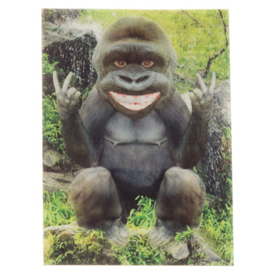 Lenticulaire Kaart Bewegend Lachende Gorilla