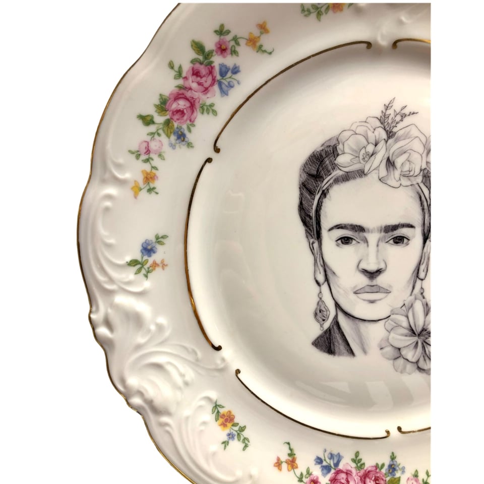 Vintage Bloemen Bord Large - Frida Kahlo