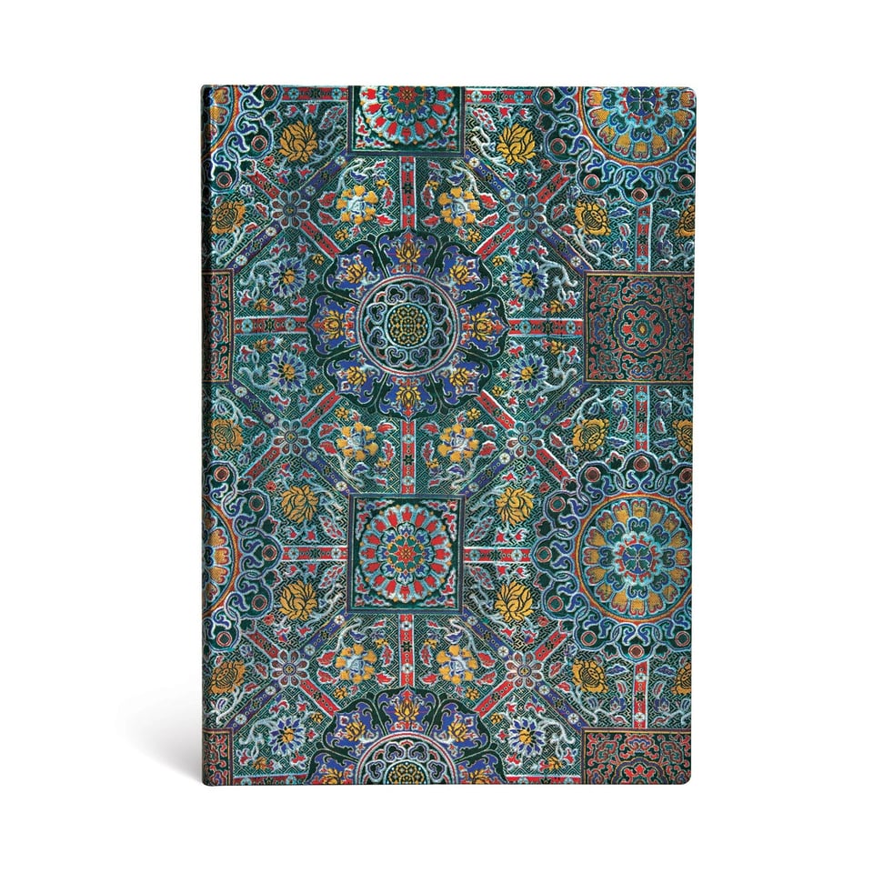 Paperblanks Notebook Grande Plain Padma - 21 x 30 cm / Greens, Red, Purple, Gold
