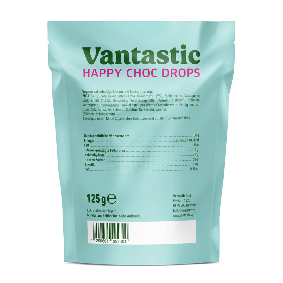 Vantastic Happy Choc Drops 125g