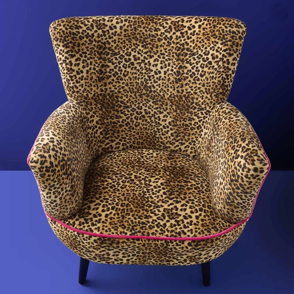 Fauteuil Jungle Love Panter 77x76x83cm Fuchsia Bies