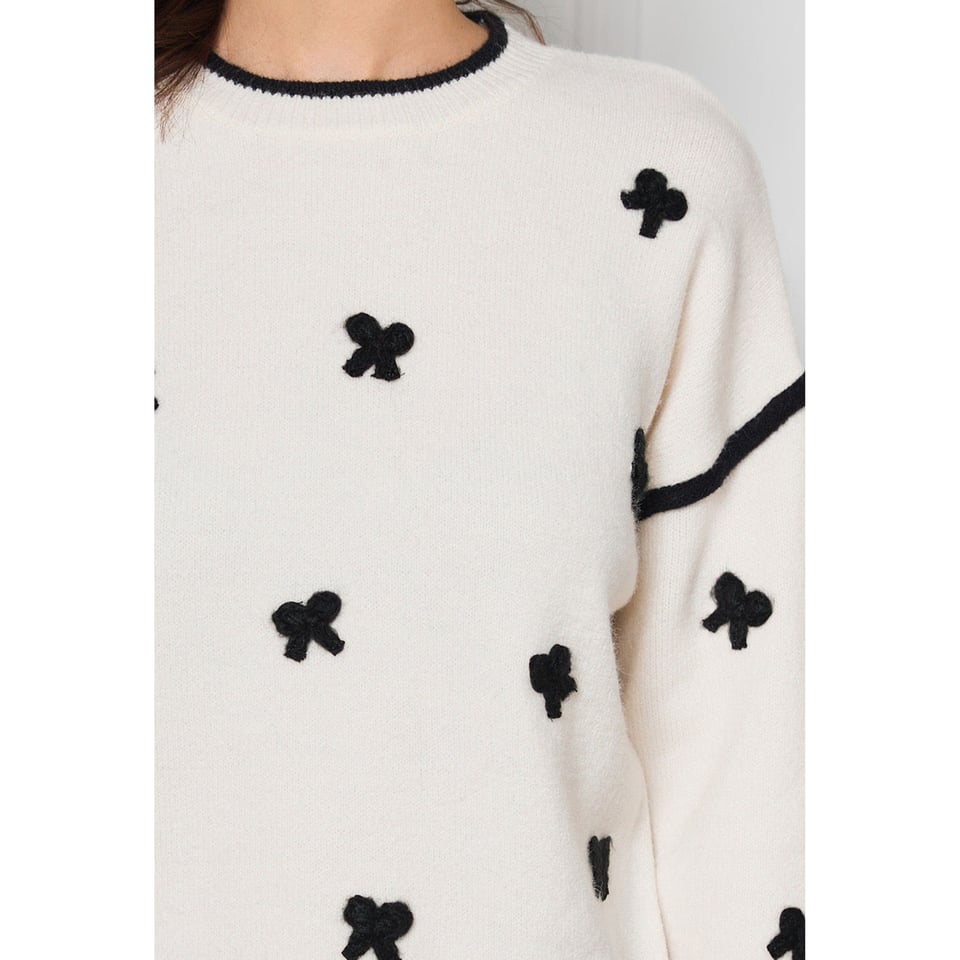 Lovely BowTie Pullover - White - OneSize x