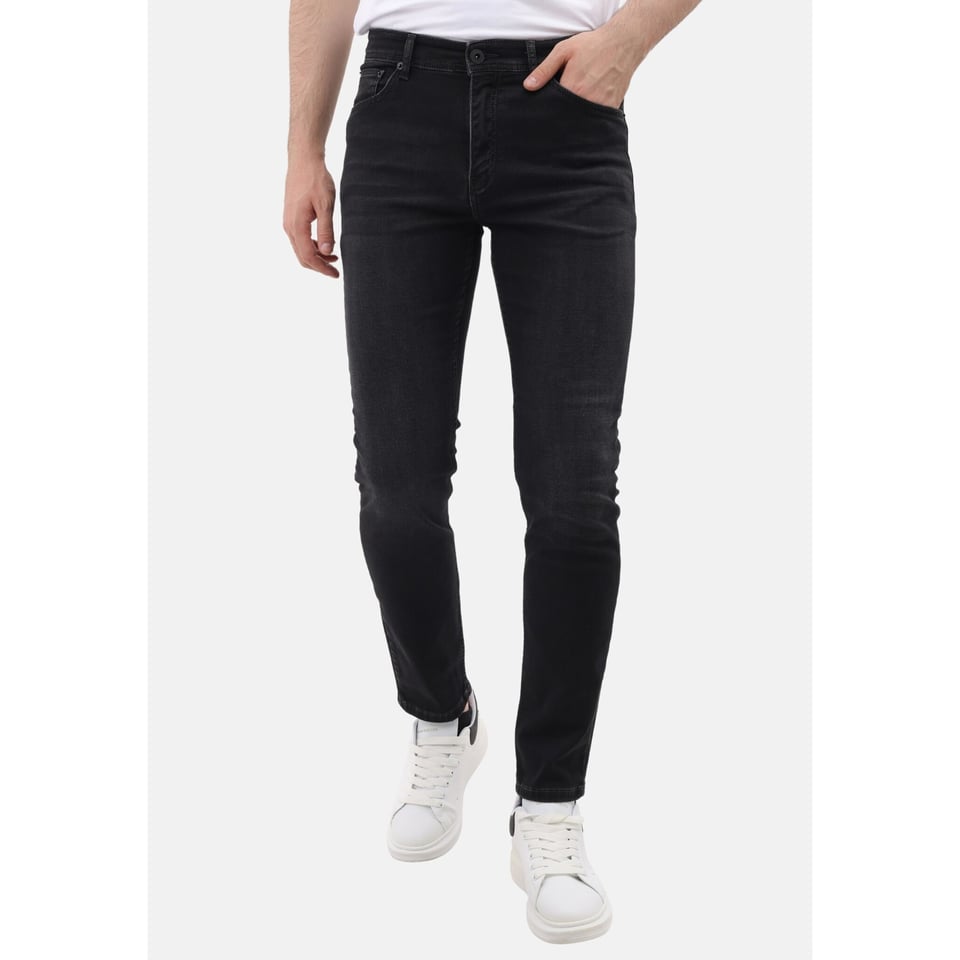 Nette Regular Fit Mannen Stretch Spijkerbroek - Heren Jeans - MM-R-05 -Zwart