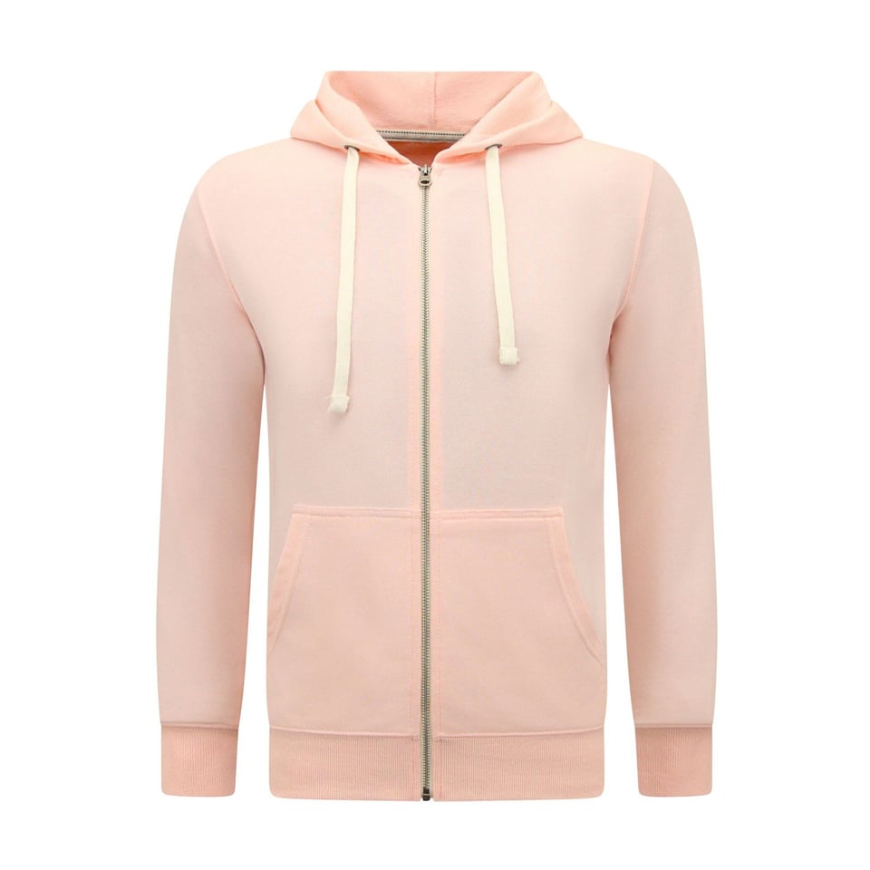 Hoodie Heren Met Rits - Trainingsjack Heren - Sportvest - Roze