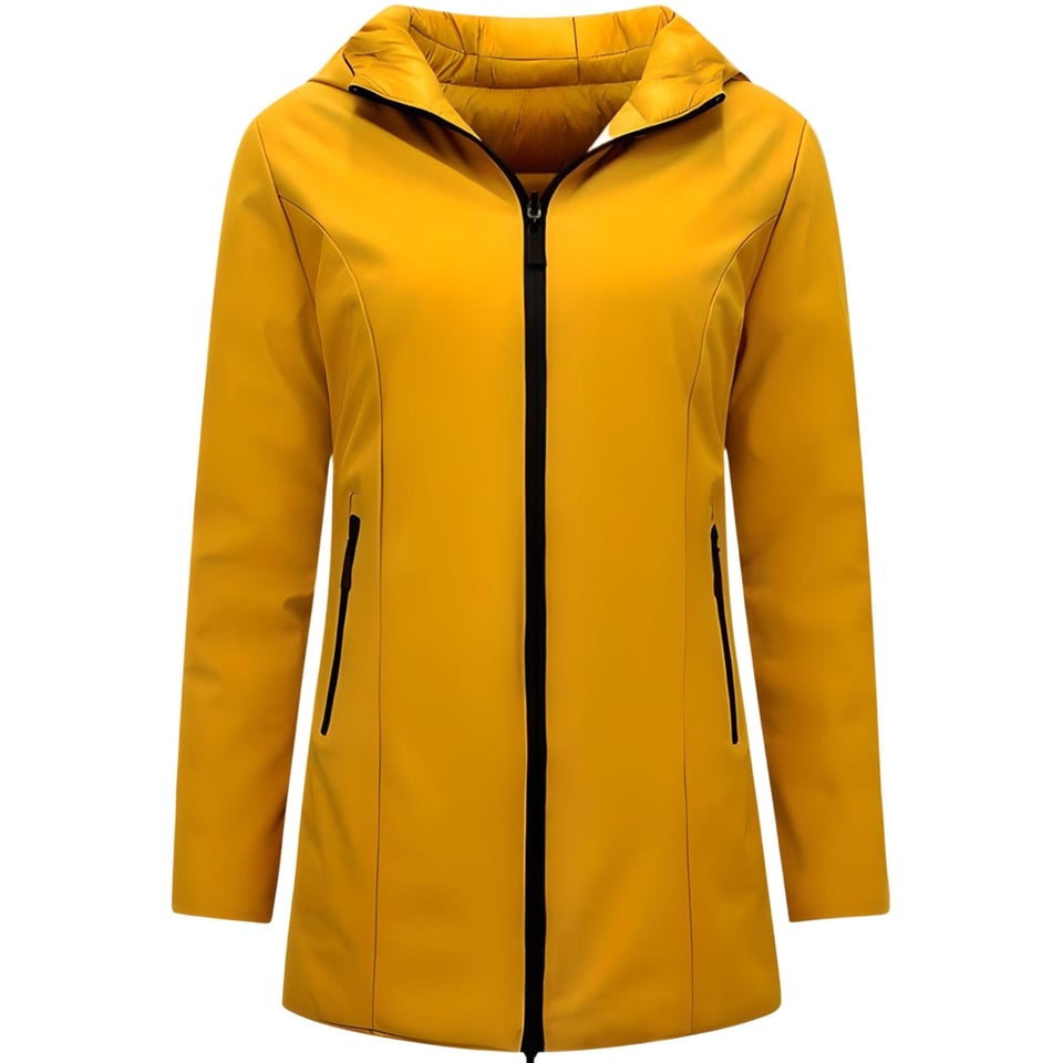 Puffer Jas Dames Parka - Dubbelzijdig - Slim Fit - Geel