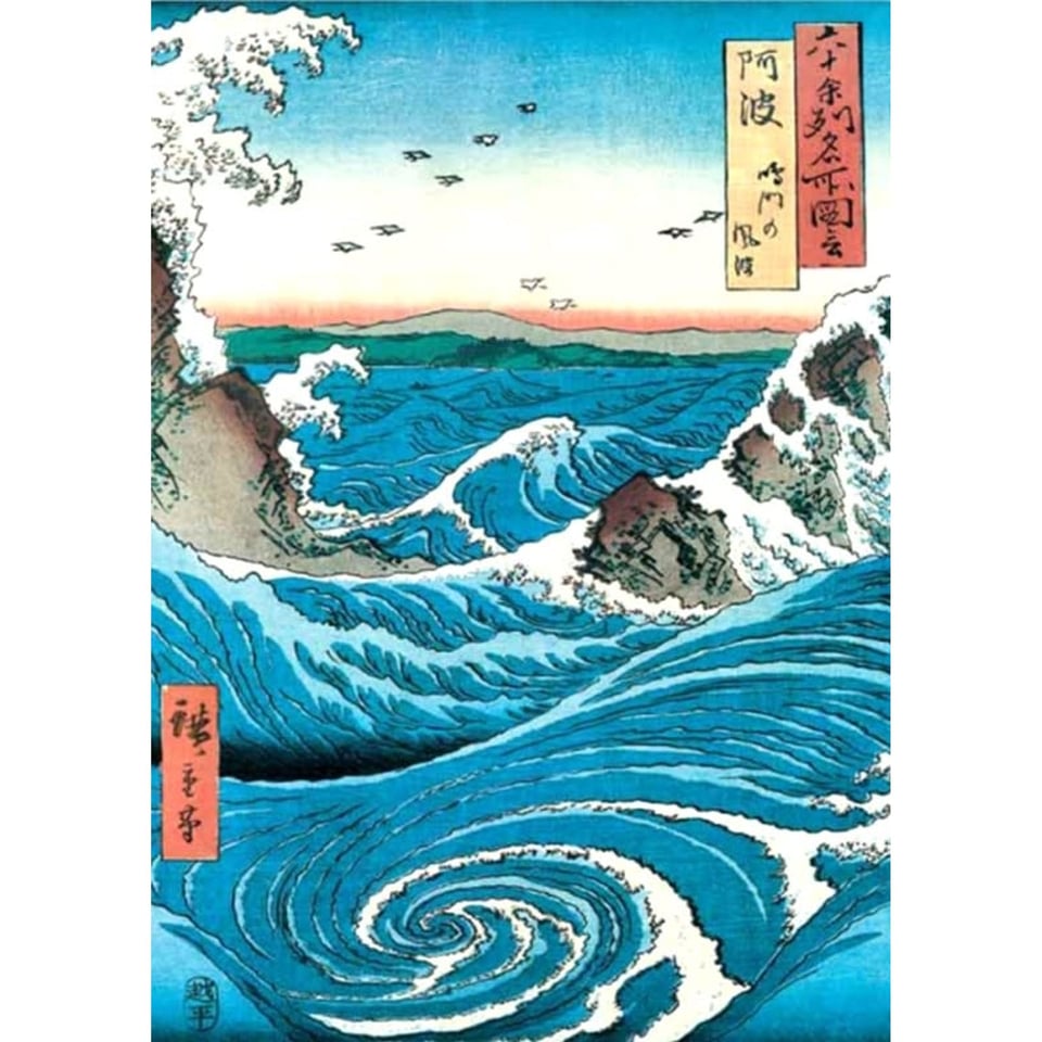 Postkaart - Hiroshige - Turbulent Waves