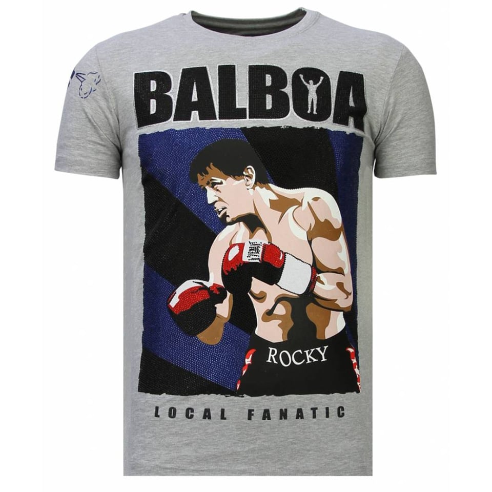 Balboa - Rhinestone T-Shirt - Grijs