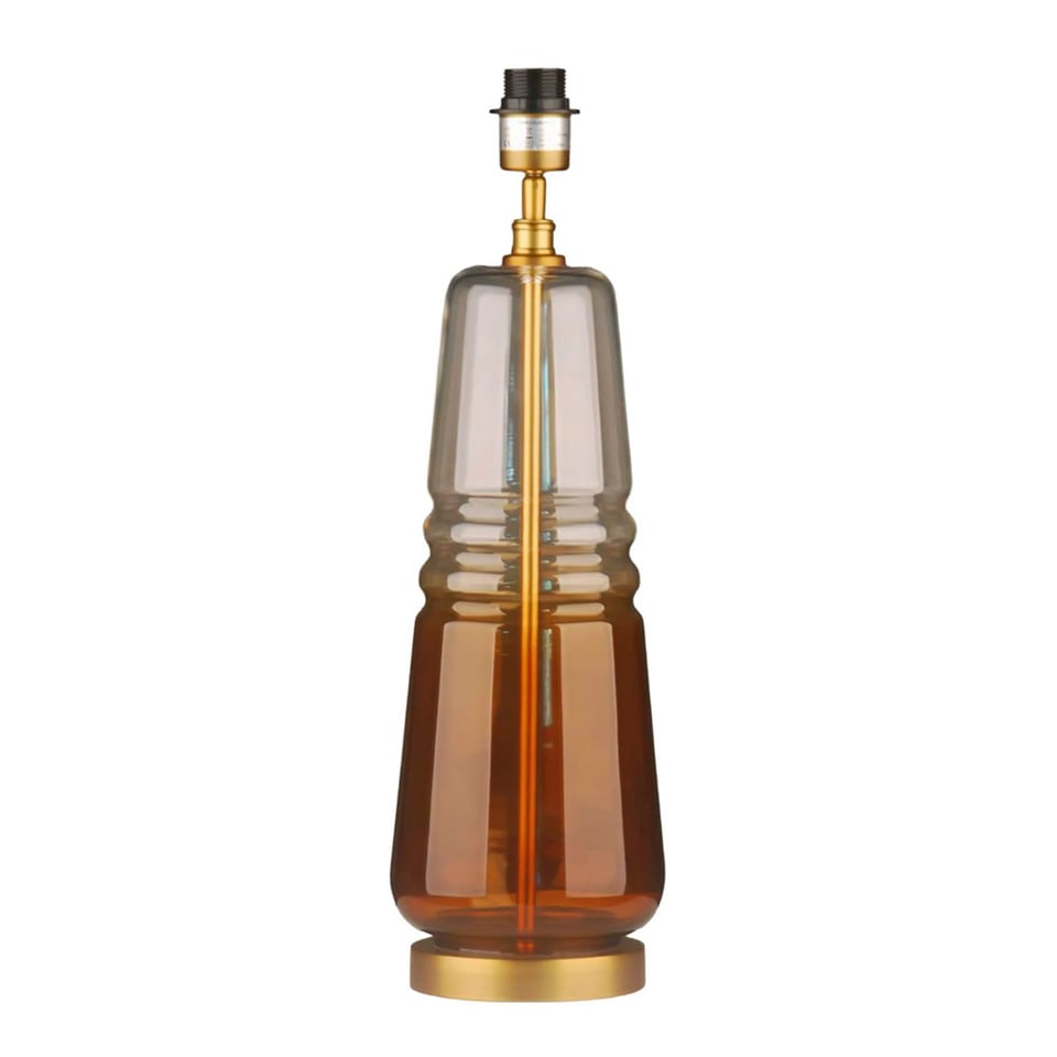 Tafel Lamp Voet Amena Amber-Bruin Transparant Glas 18x58cm