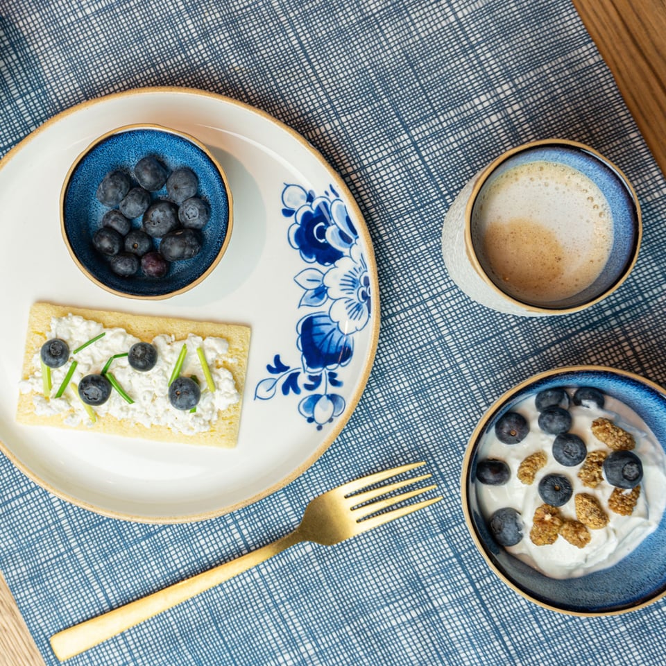 Blauw Bloesem Koffiekop Blauw