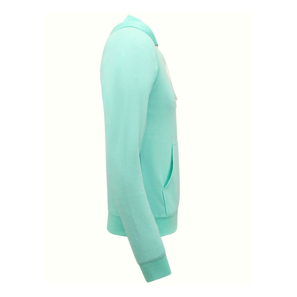 Hoodie Heren Met Rits - Trainingsvest Heren - Sportvest - Mint Groen