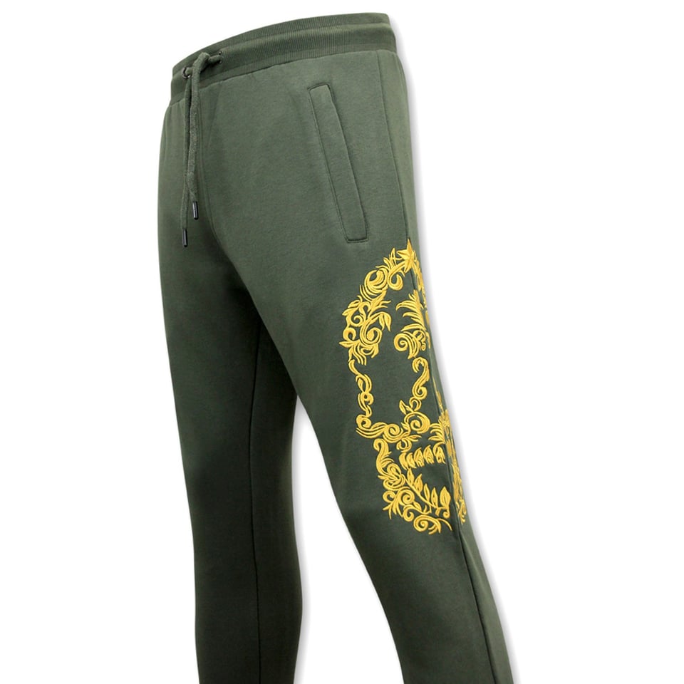 Exclusieve Joggingpak Heren - Skull Embroidery - Groen