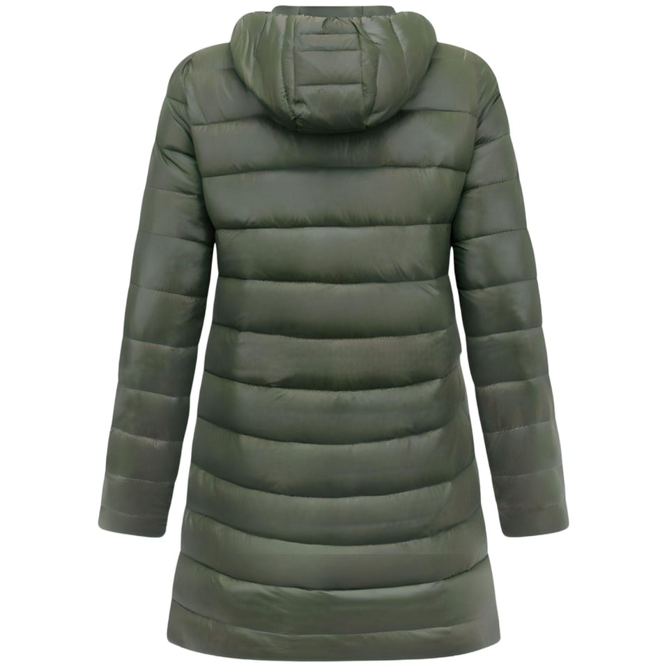 Double Face Dames Jassen Parka - Slim Fit - Groen