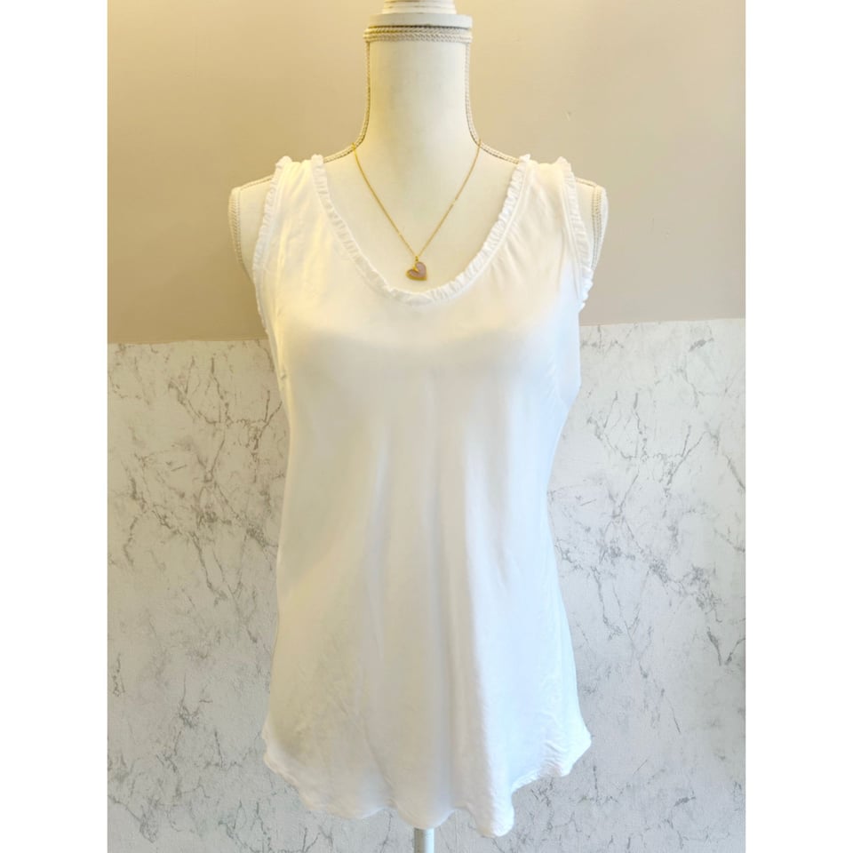 Basic - Satin look Singlet white - OneSize