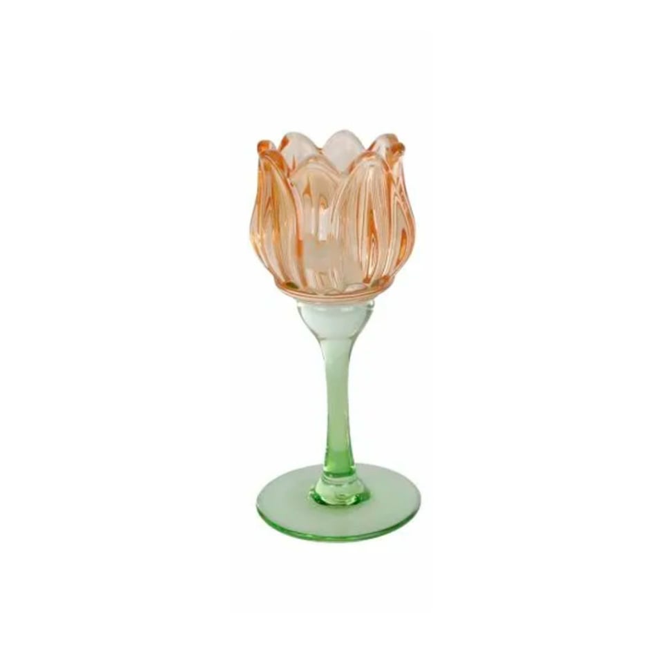 Waxinehouder Tulp Glas 7x17cm 4 Kleuren