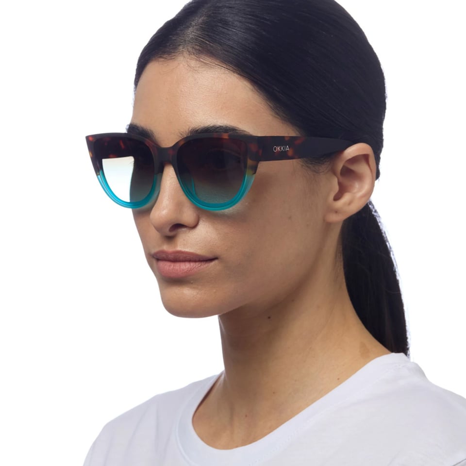 Zonnebril SILVIA Cat-Eye Havana Blue OK020-HB