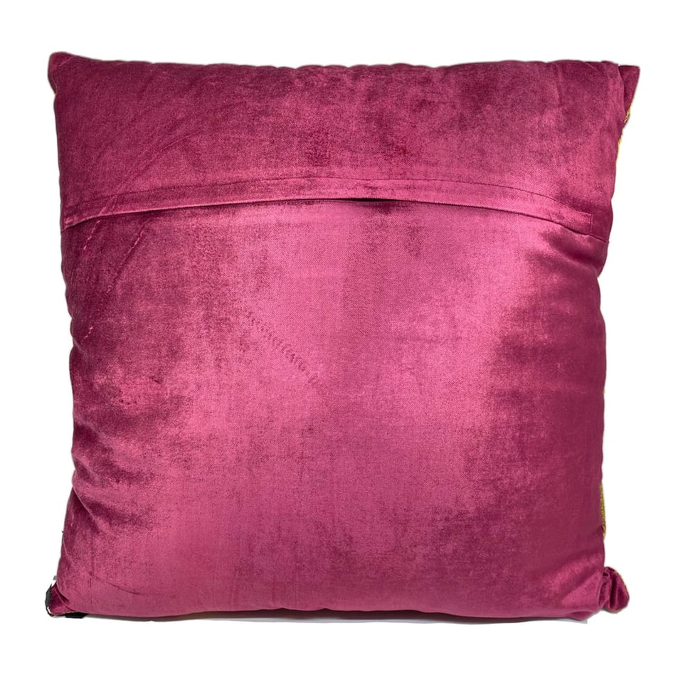 Sierkussen Bordeaux Goud Glans Katoen 50x50cm