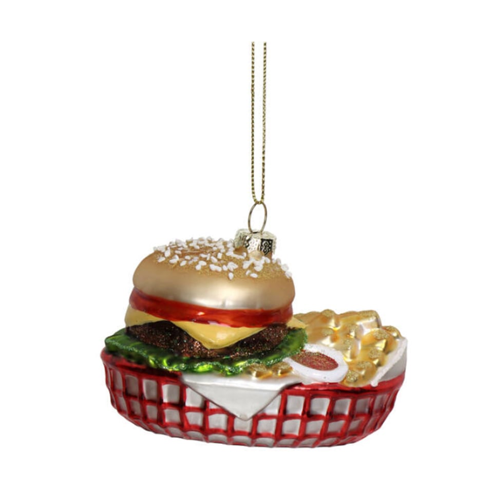 Kerstbal Hamburger Met Friet