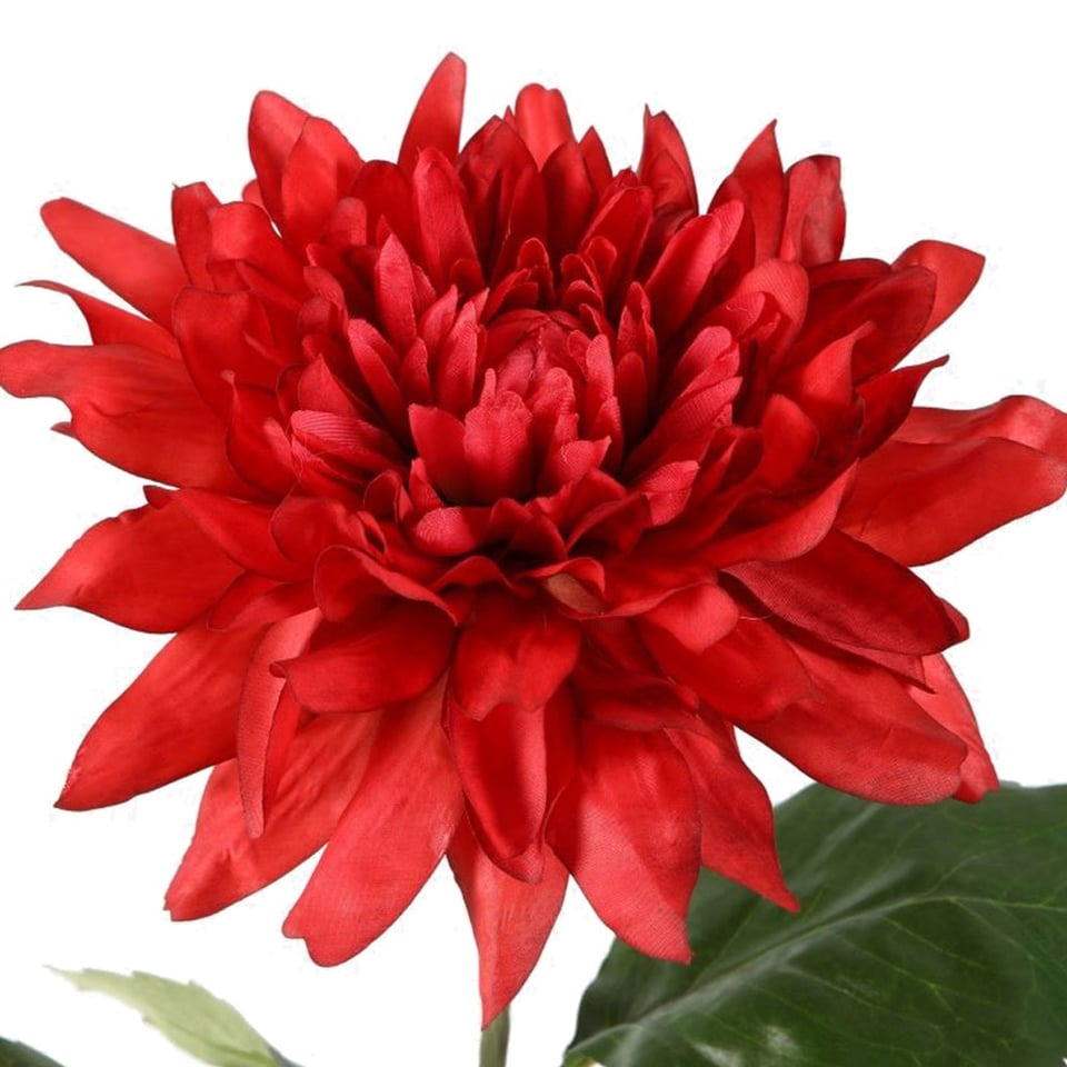 Kunstbloem Giant Dahlia Rood Op Steel 69cm