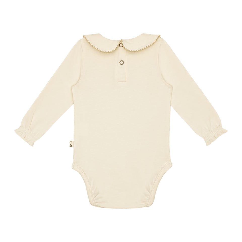 House of Jamie Girls Collar Bodysuit Cream