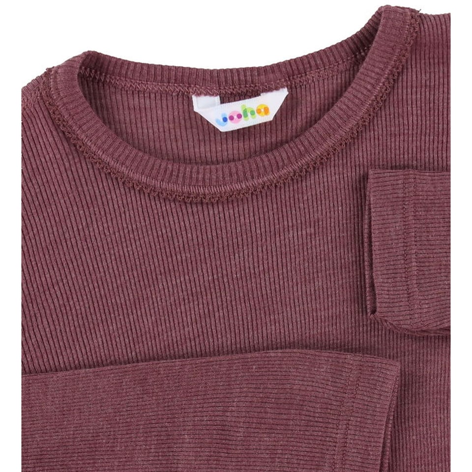 Longsleeve Wol/zijde - Aubergine (Joha Outlet)