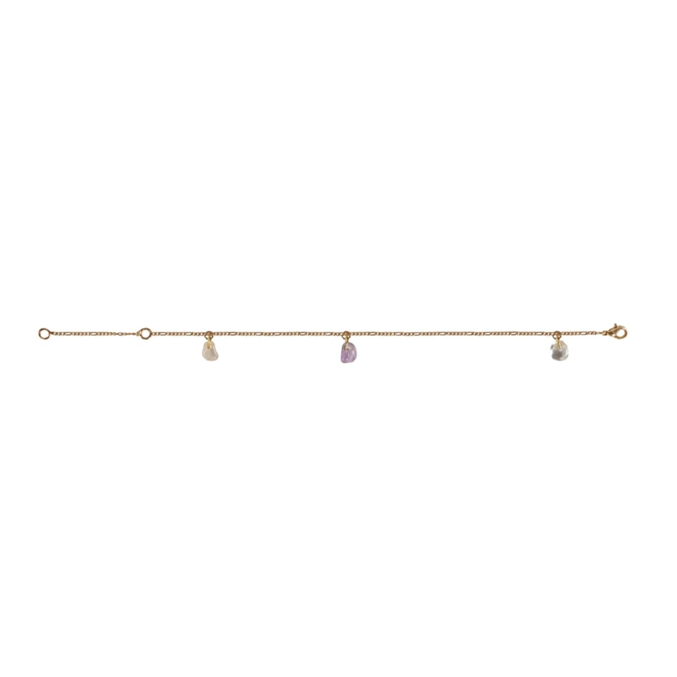 Anklet with stones - Gold Plated