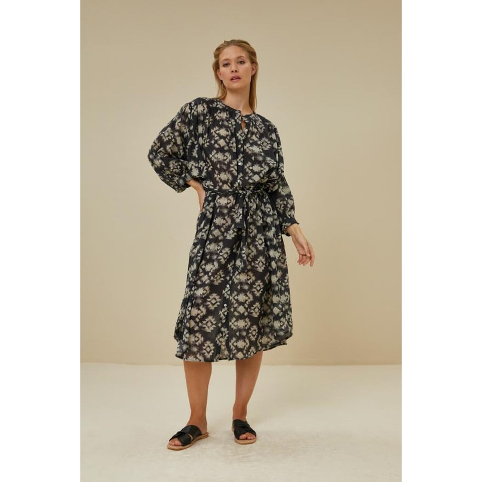 By-Bar Lucy Madras Dress Black Print
