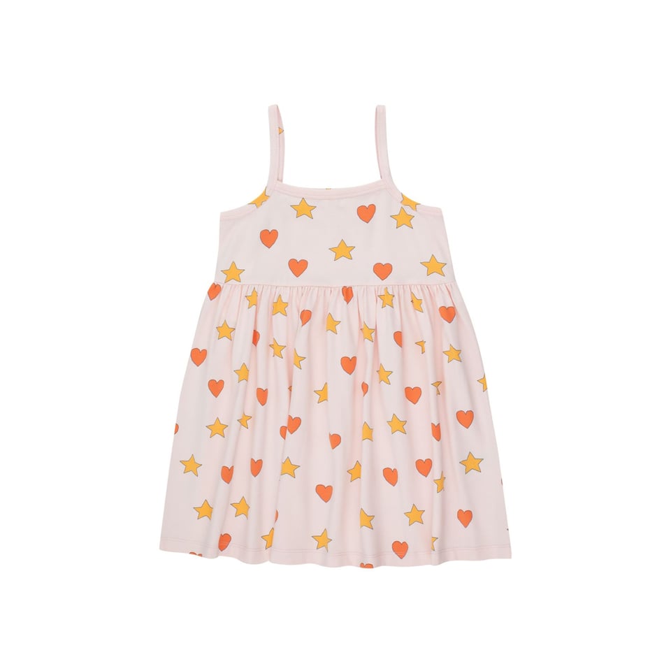 Tiny Cottons Hearts Stars Dress Pastel Pink