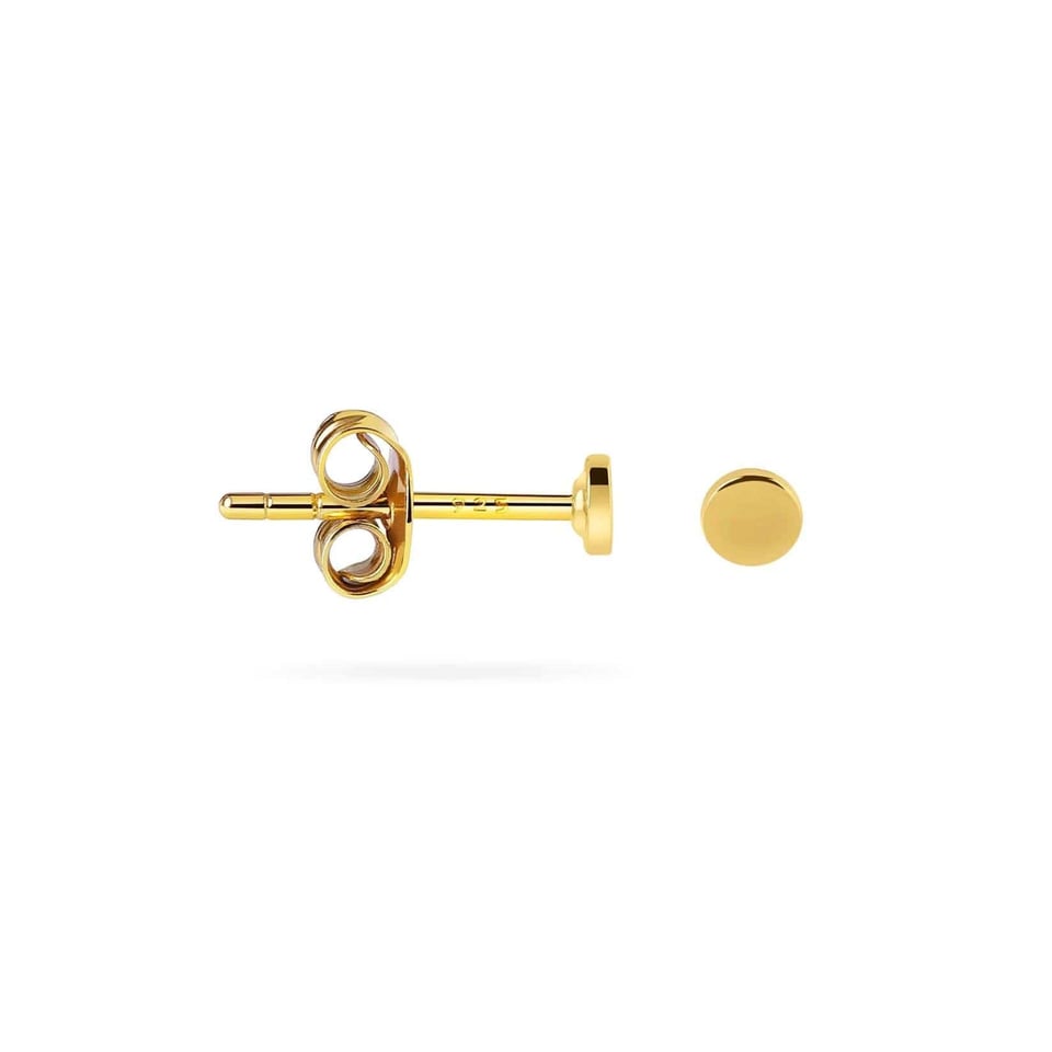 Gold Mini Stud Earrings 3 MM