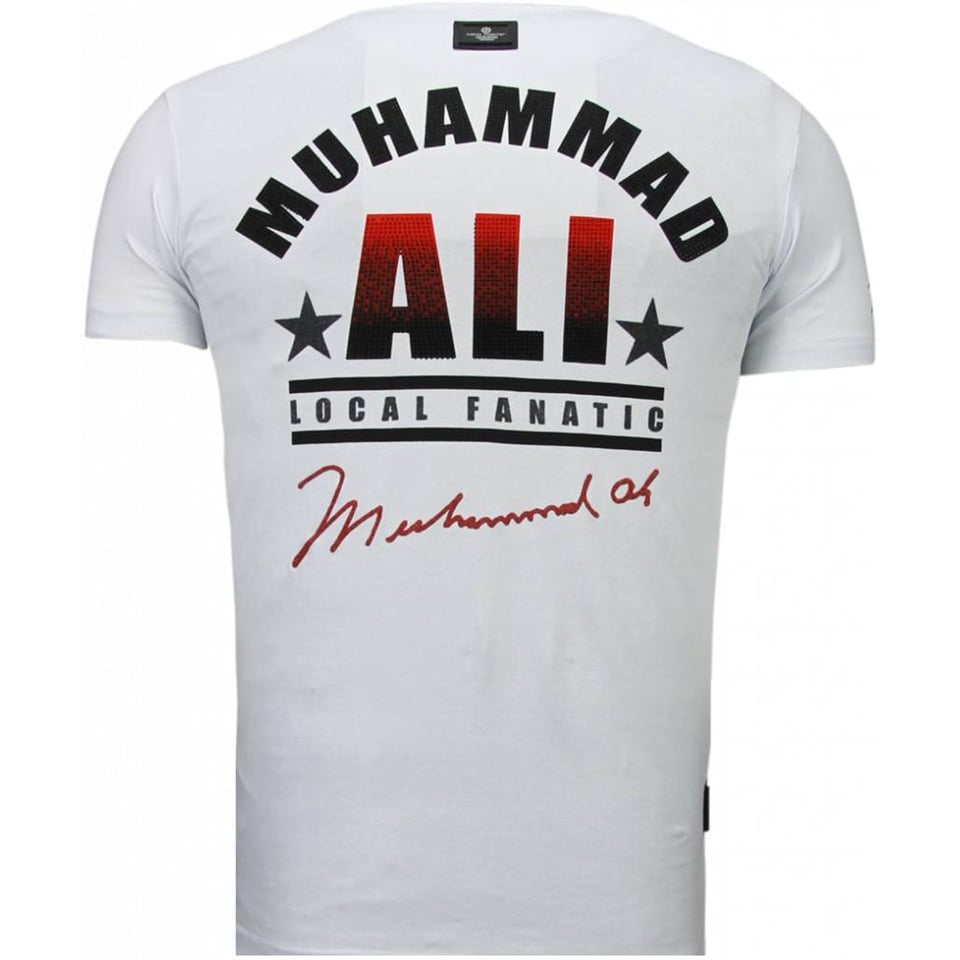 Muhammad Ali - Rhinestone T-Shirt - Wit