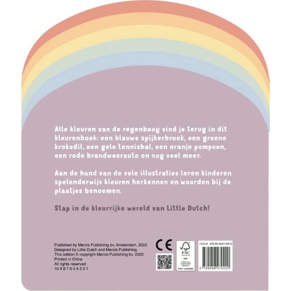 Little Dutch Kartonboek Regenboog Kleurenboek