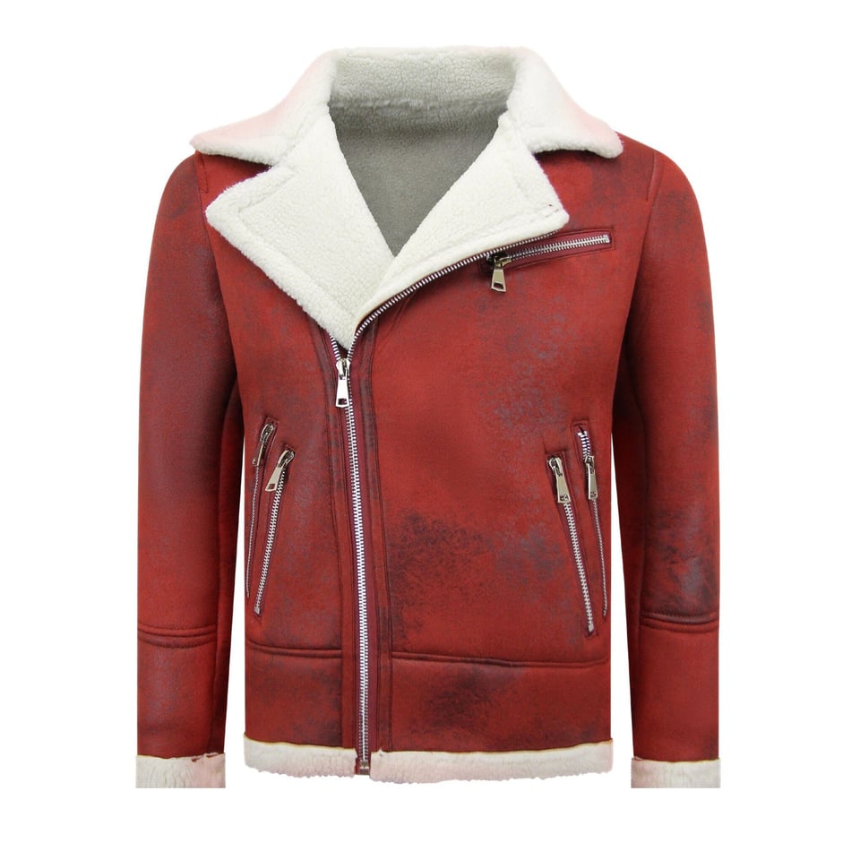 Imitatie Bontjas - Lammy Coat - Rood