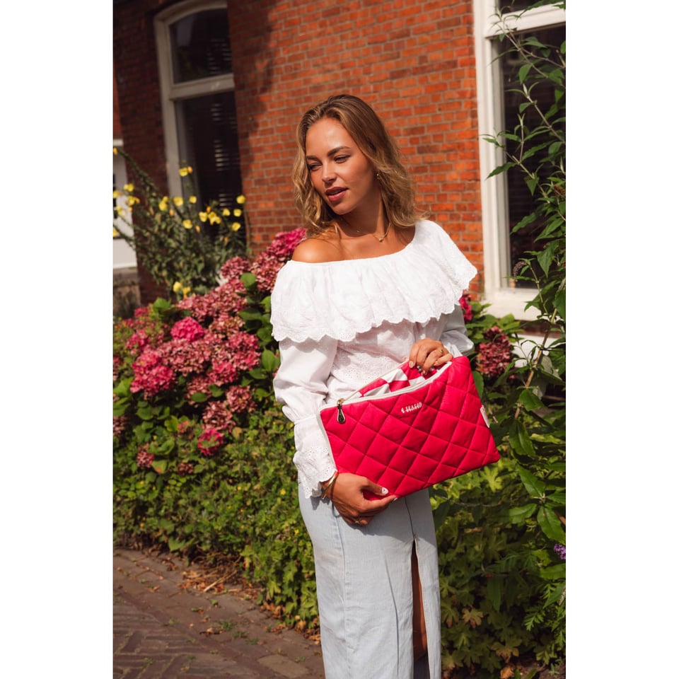 Roze puffer laptop hoes - Funcky pink sleeve