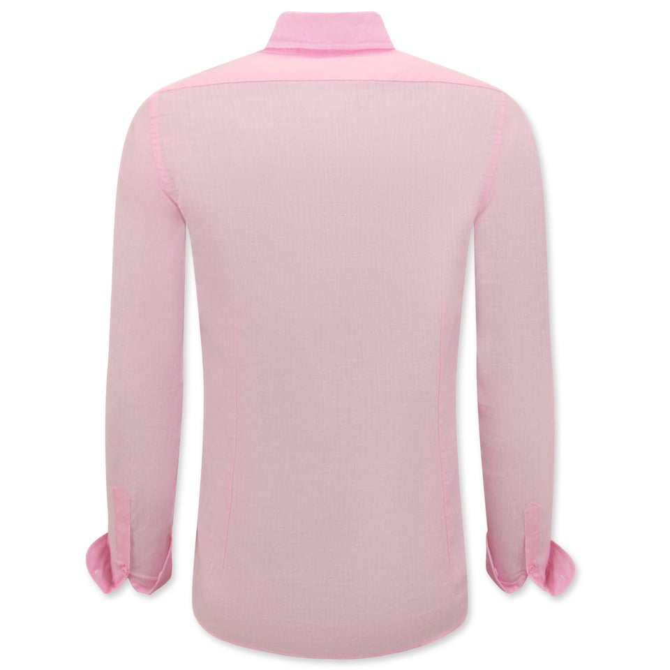 Linnen Overhemd Heren - Regular Fit - Casual Blanco - Roze