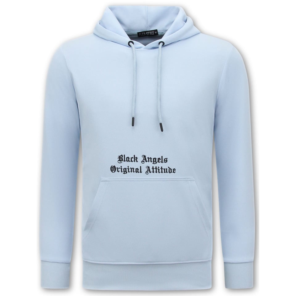 Hoodies Mannen Oversized - Black Angels -3181- Blauw