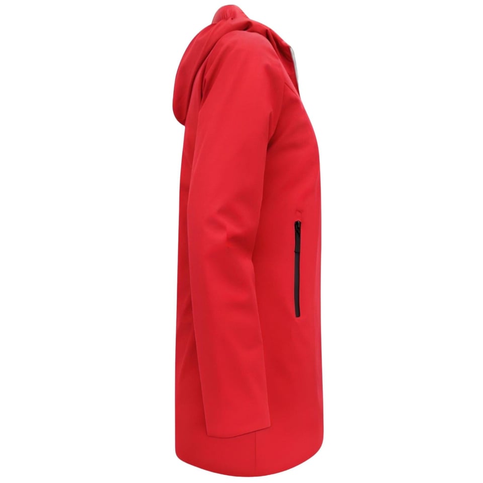 Double Face Dames Jassen Parka - Slim Fit - Rood