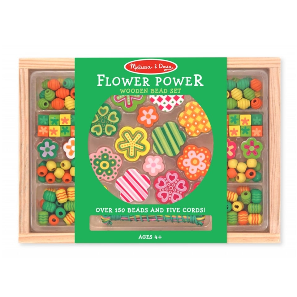 Melissa and Doug Wooden Bead Set Flower Power 4+