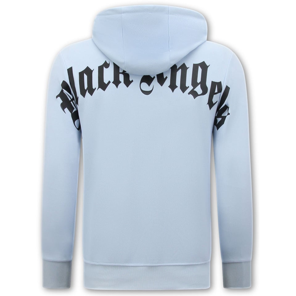 Hoodies Mannen Oversized - Black Angels -3181- Blauw